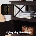 High Quality TV Stand Large Display TV Cabinet Shelf w/2 Storage Doors, Espresso
