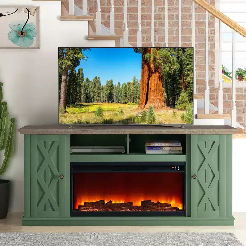 68 Freestanding Electric Fireplace TV Stand for TVs up To 78