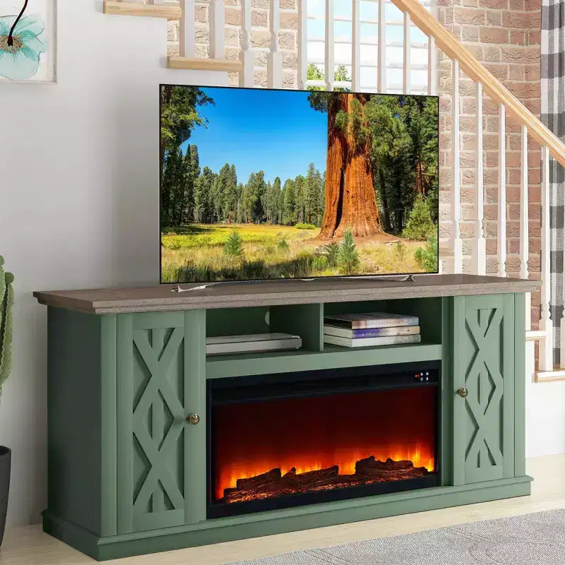 68 Freestanding Electric Fireplace TV Stand for TVs up To 78